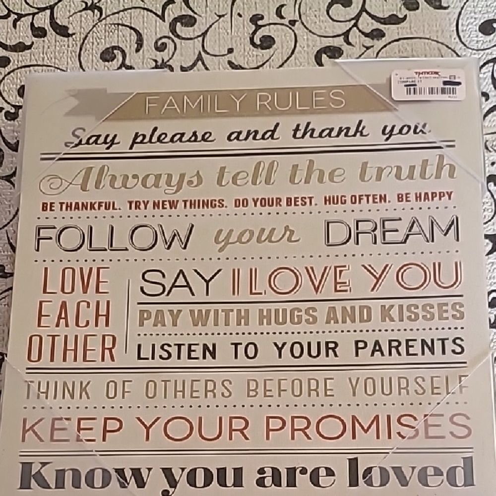 Family Rules Inspirational Wall Art